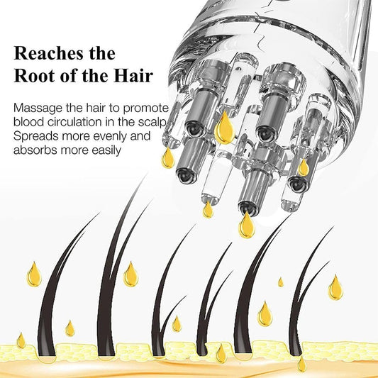 Hair Oil Applicator Comb for Scalp Oil, Anti-Leak Root Comb Dispenser with 10ml Scale Control, Portable Anti-Hair Loss Massager for Men & Women, Salon Care for Growth