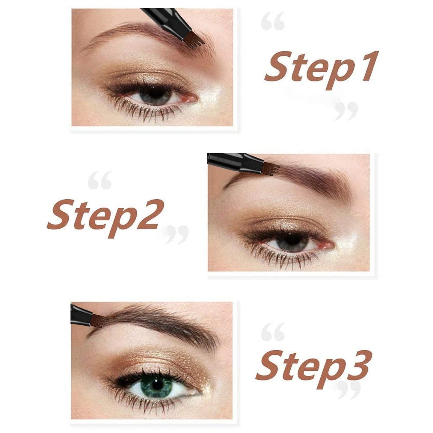 4 Point Eyebrow Pencil Black,Waterproof Microblaing Eyebrow Pencil with a Micro-Fork Tip Applicator Creates || Black Fine Sketch Liquid Eye Brow Tattoo Tint Pen