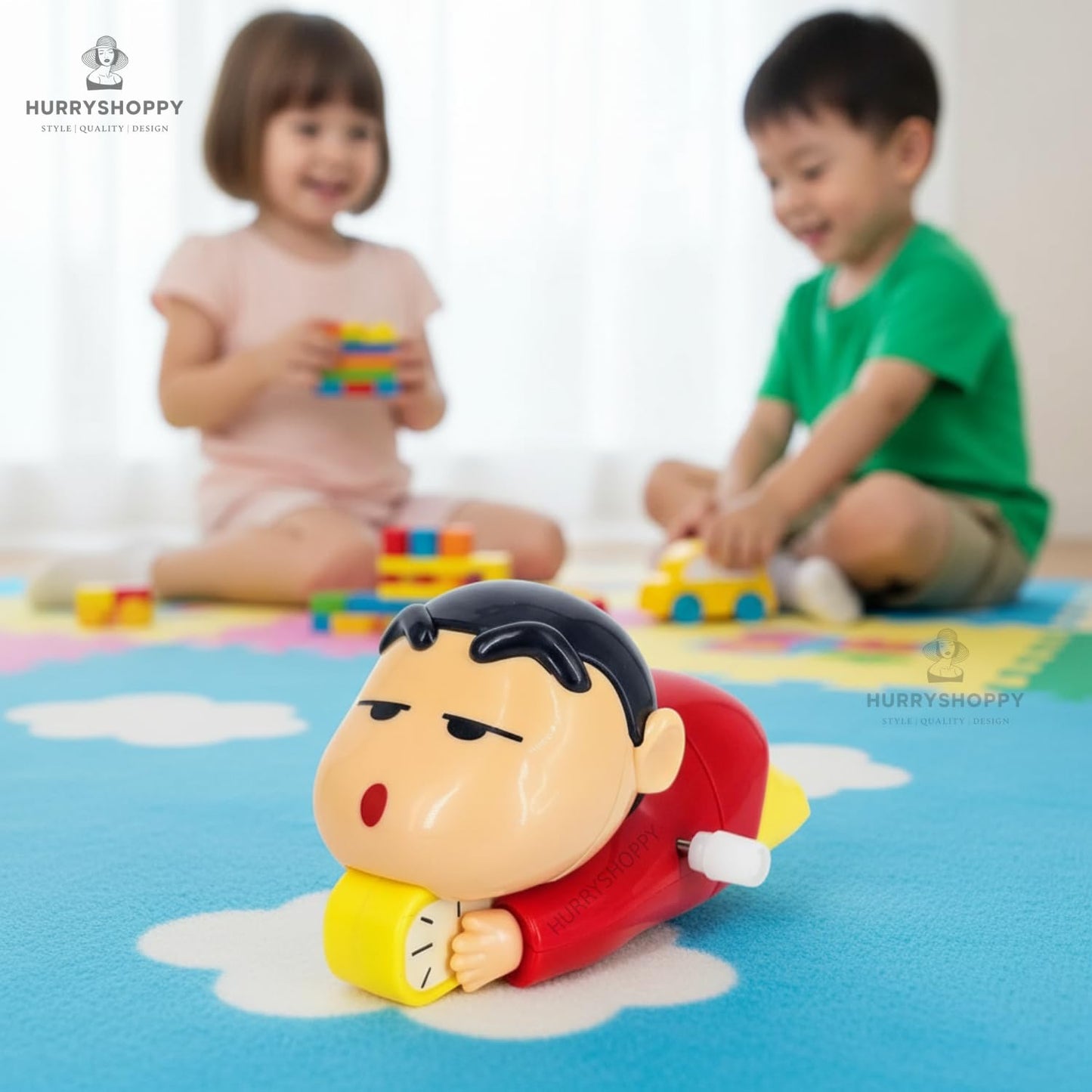 Cute Shinchan Crawling Moving Action Figure Toy for Kids – Movable & Crawl Cartoon Toy – Fun Interactive Play for Babies and Toddlers